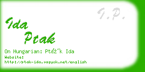 ida ptak business card